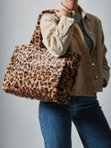 Schoudertas A4 Formaat Fur David jones Beige fur CM7878-vue-porte